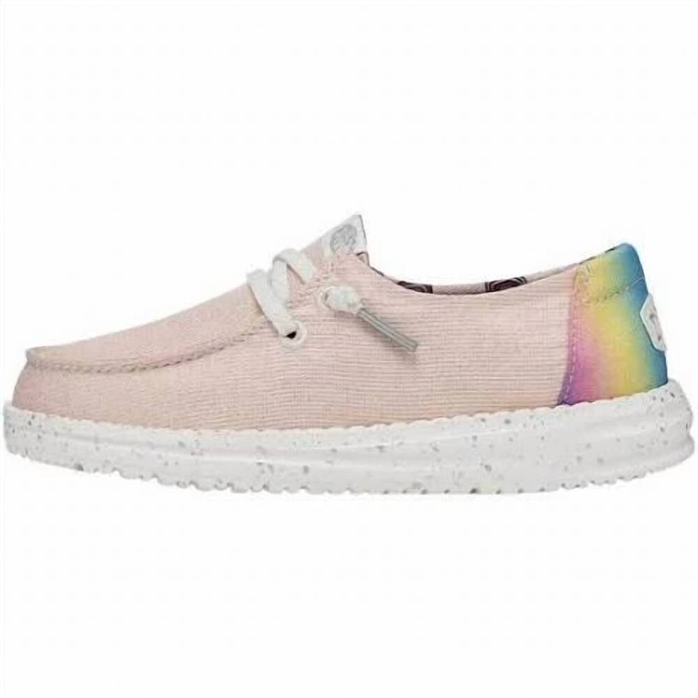 NEW HEY DUDE youth wendy sparkle loafers in silver